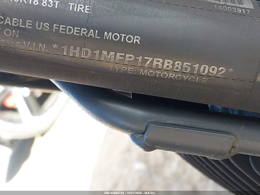 2024 Harley-Davidson Fltrt VIN: 1HD1MFP17RB851092 Lot: 43584754