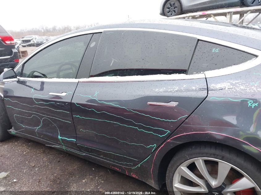 2018 Tesla Model 3 Long Range/Performance VIN: 5YJ3E1EB9JF105735 Lot: 43585142