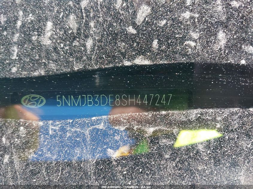 2025 Hyundai Tucson Sel VIN: 5NMJB3DE8SH447247 Lot: 43585202