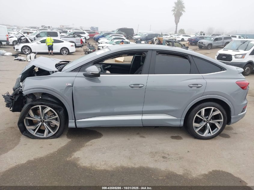 2025 Audi Q4 Sportback E-Tron Premium Plus 55 Quattro VIN: WA13UBFZ4SP054411 Lot: 43585286