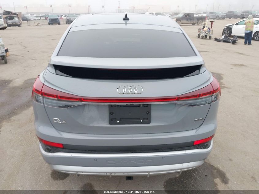 2025 Audi Q4 Sportback E-Tron Premium Plus 55 Quattro VIN: WA13UBFZ4SP054411 Lot: 43585286