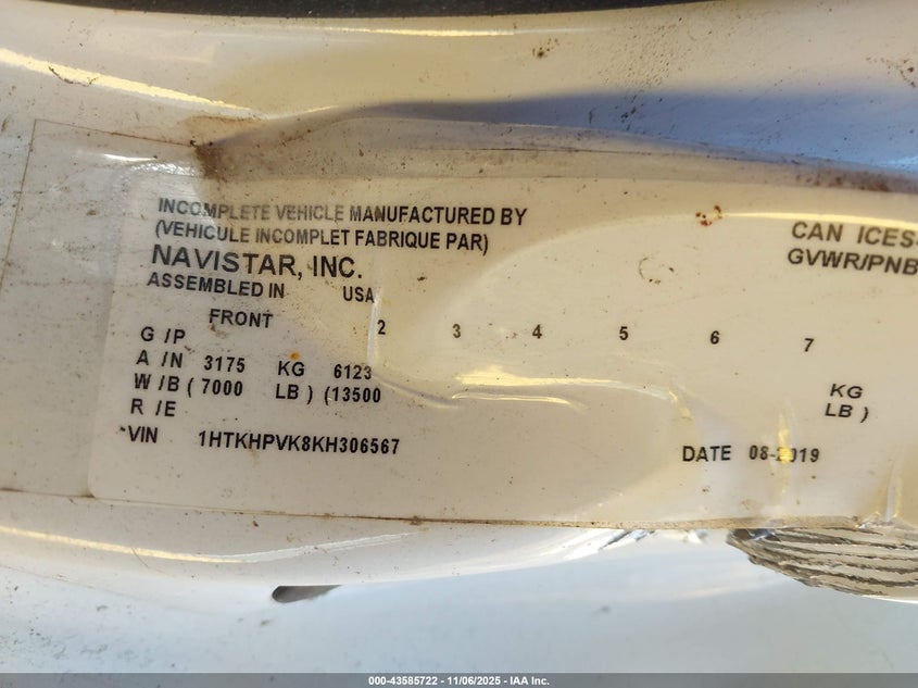 1HTKHPVK8KH306567 2019 CHEVROLET SILVERADO photo no. 8