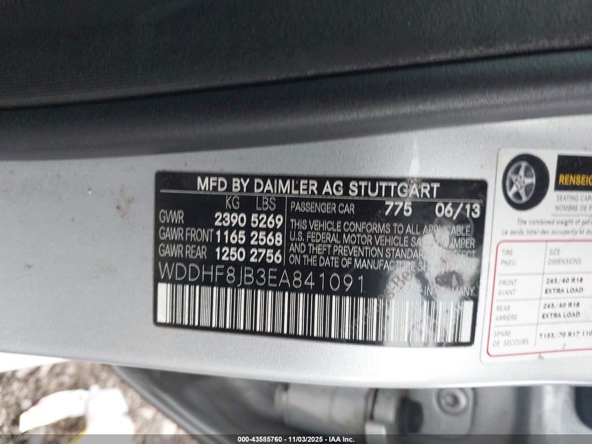 2014 MERCEDES-BENZ E 350 4MATIC WDDHF8JB3EA841091