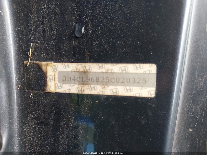 2005 Acura Tsx VIN: JH4CL96825C020325 Lot: 43586471