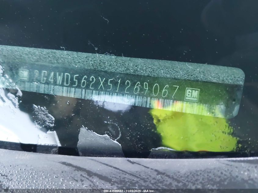 2005 Buick Lacrosse Cxl VIN: 2G4WD562X51269067 Lot: 43586582