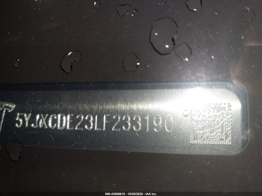 2020 Tesla Model X Long Range Dual Motor All-Wheel Drive/Long Range Plus Dual Motor All-Wheel Drive VIN: 5YJXCDE23LF233190 Lot: 43586615