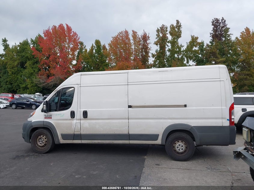 2018 Ram Promaster 3500 Cargo Van High Roof 159 Wb Ext VIN: 3C6URVJG3JE101260 Lot: 43586761