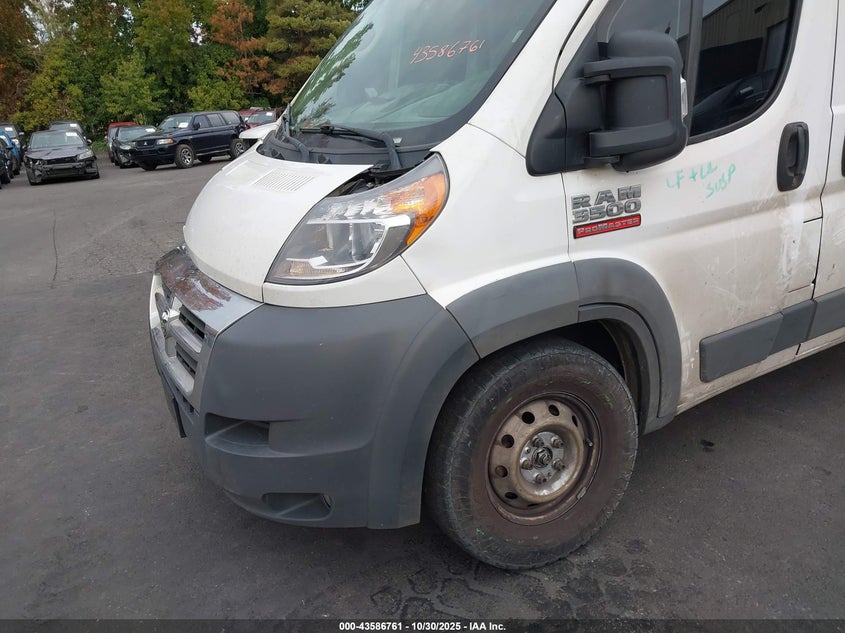 2018 Ram Promaster 3500 Cargo Van High Roof 159 Wb Ext VIN: 3C6URVJG3JE101260 Lot: 43586761