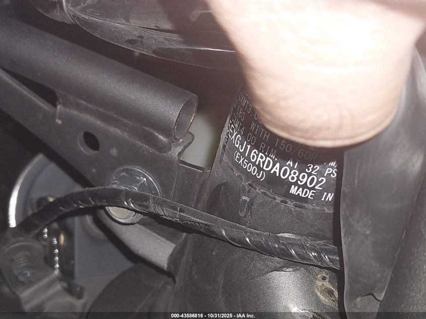 2024 Kawasaki Ex500 A/B VIN: ML5EXGJ16RDA08902 Lot: 43586816