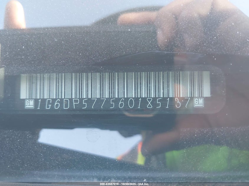 2006 Cadillac Cts Standard VIN: 1G6DP577560185137 Lot: 43587016