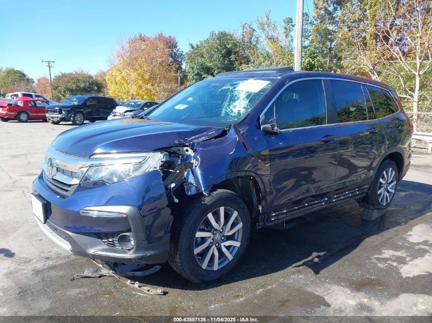 2022 Honda Pilot 2Wd Ex-L VIN: 5FNYF5H50NB006176 Lot: 43587136