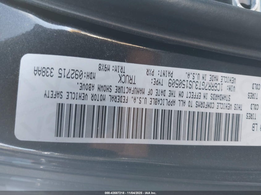 2018 RAM 1500 BIG HORN  4X4 6'4 BOX 1C6RR7GT3JS150509