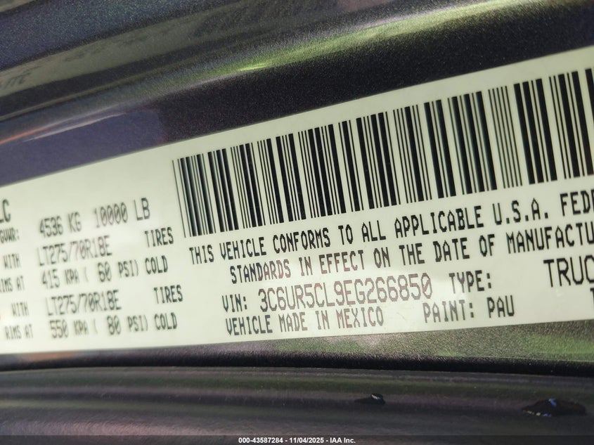 2014 RAM 2500 TRADESMAN - 3C6UR5CL9EG266850