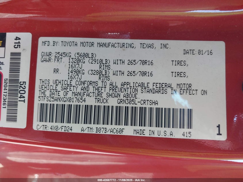 2016 TOYOTA TACOMA TRD OFF ROAD - 5TFSZ5ANXGX017654