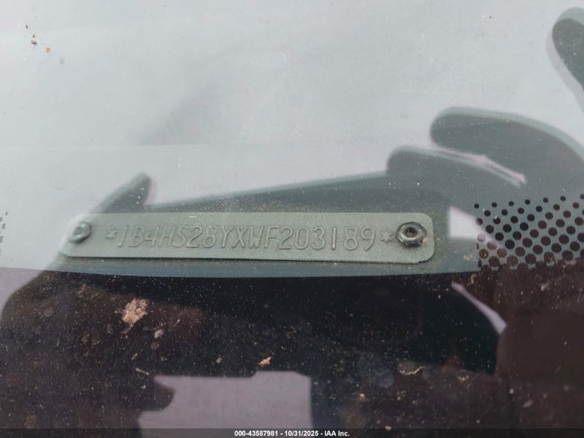 1998 Dodge Durango Slt VIN: 1B4HS28YXWF203189 Lot: 43587981