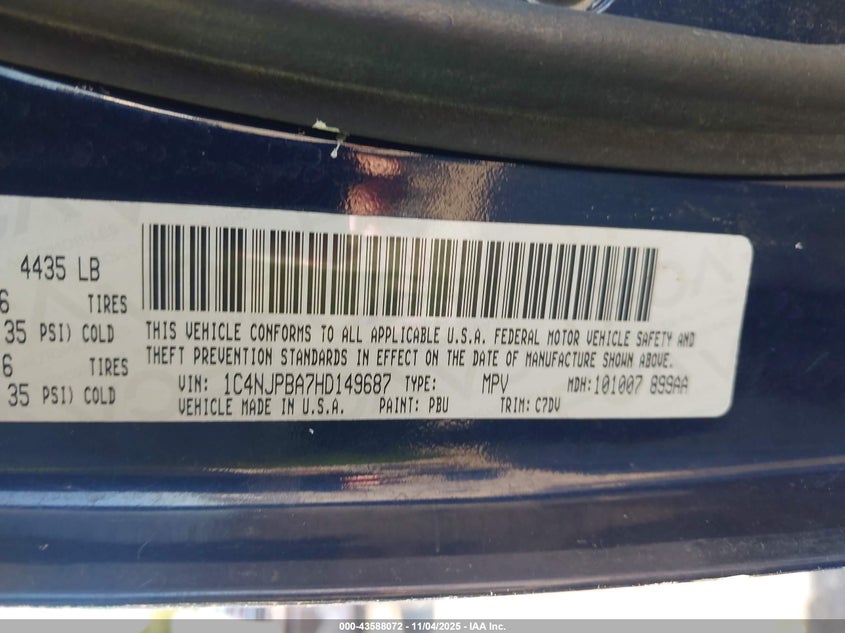 2017 JEEP PATRIOT SPORT FWD - 1C4NJPBA7HD149687