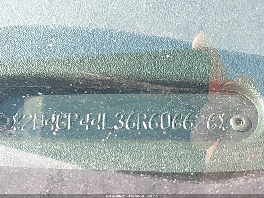 2006 Dodge Grand Caravan Sxt VIN: 2D4GP44L36R606626 Lot: 43588221