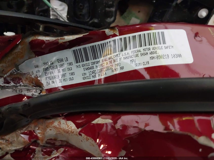 2015 DODGE DURANGO LIMITED - 1C4RDJDG8FC133122