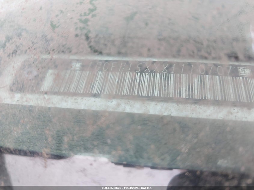 2008 Chevrolet Express Work Van VIN: 1GCFG15XX81110707 Lot: 43588676