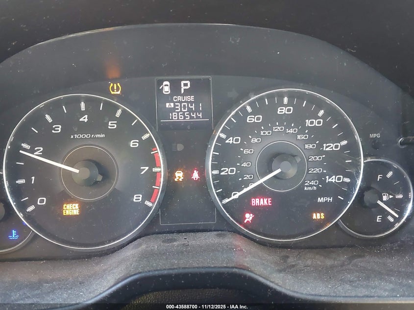 2012 Subaru Legacy 2.5I VIN: 4S3BMBA69C3041323 Lot: 43588700