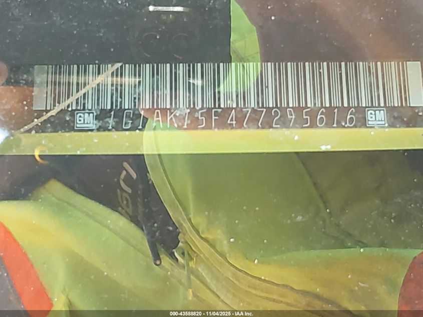 2007 Chevrolet Cobalt Ls VIN: 1G1AK15F477295616 Lot: 43588820