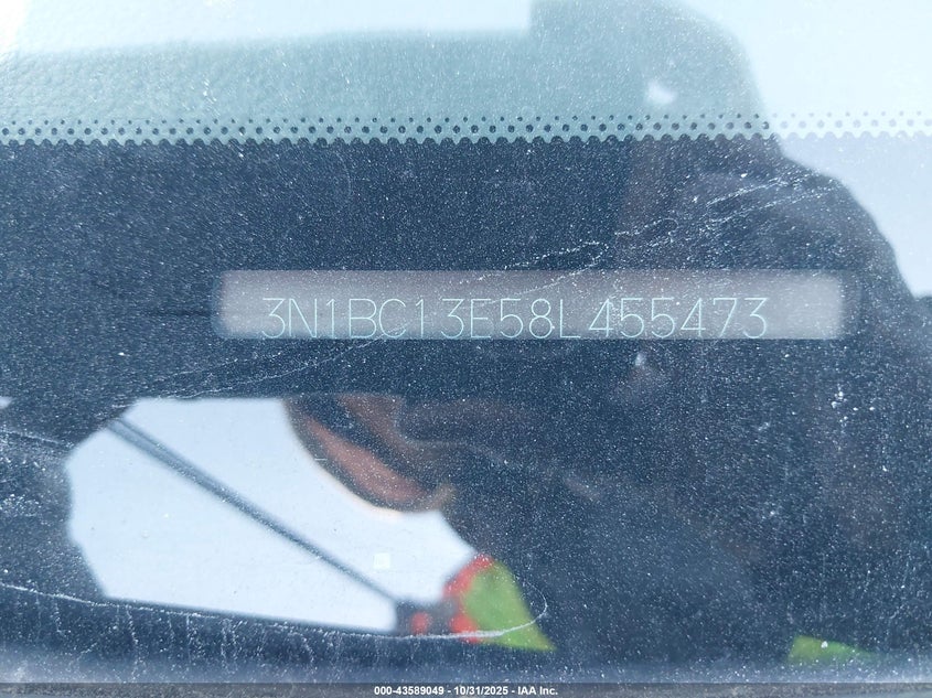 2008 Nissan Versa 1.8S VIN: 3N1BC13E58L455473 Lot: 43589049