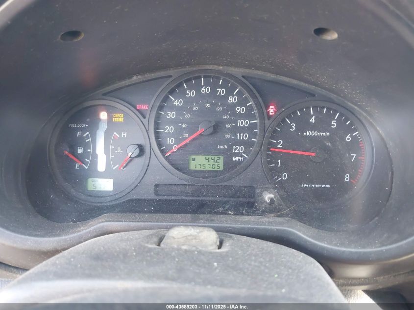 2007 Subaru Impreza 2.5I VIN: JF1GD61677H525311 Lot: 43589203