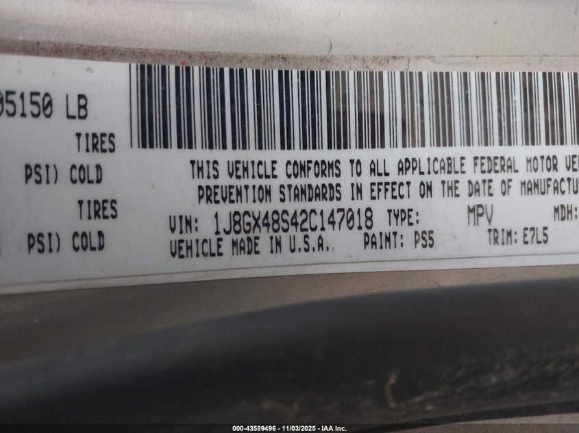 1J8GX48S42C147018 2002 JEEP GRAND CHEROKEE photo no. 9