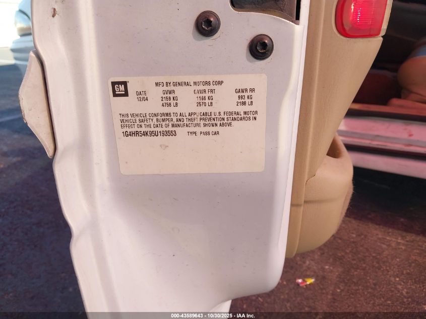 2005 Buick Lesabre Limited VIN: 1G4HR54K95U193553 Lot: 43589643