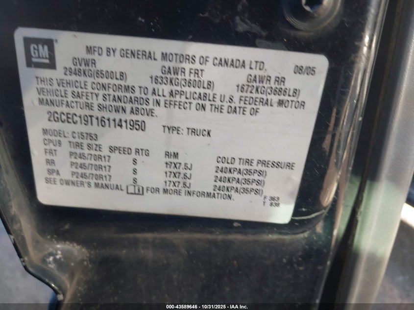 2GCEC19T161141950 2006 CHEVROLET SILVERADO photo no. 9