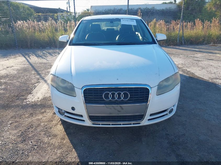 2007 Audi A4 2.0T VIN: WAUAF78E37A003830 Lot: 43589900
