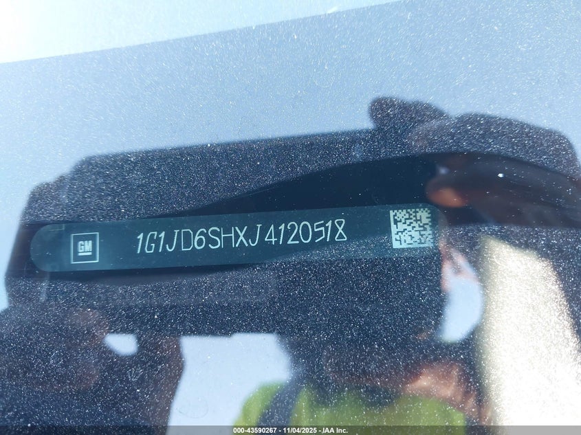 2018 CHEVROLET SONIC LT AUTO 1G1JD6SHXJ4120518