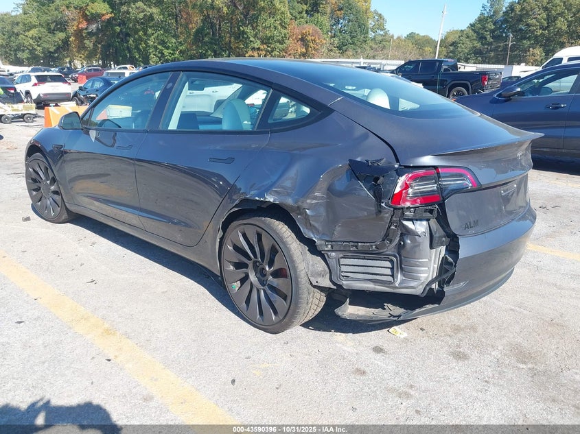Vin: 5yj3e1ec6pf713052, lot: 44085492, tesla model 3 performance dual motor all-wheel drive 20233