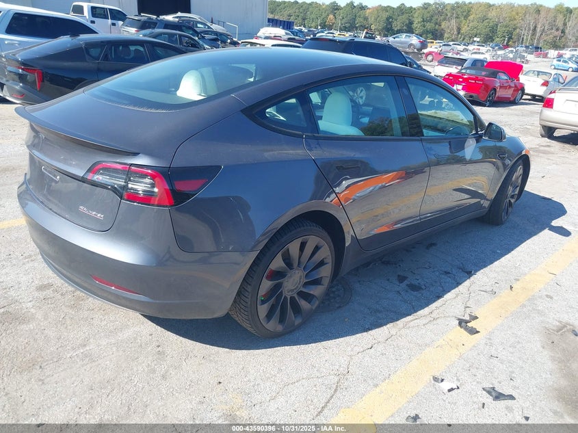 Vin: 5yj3e1ec6pf713052, lot: 44085492, tesla model 3 performance dual motor all-wheel drive 20234