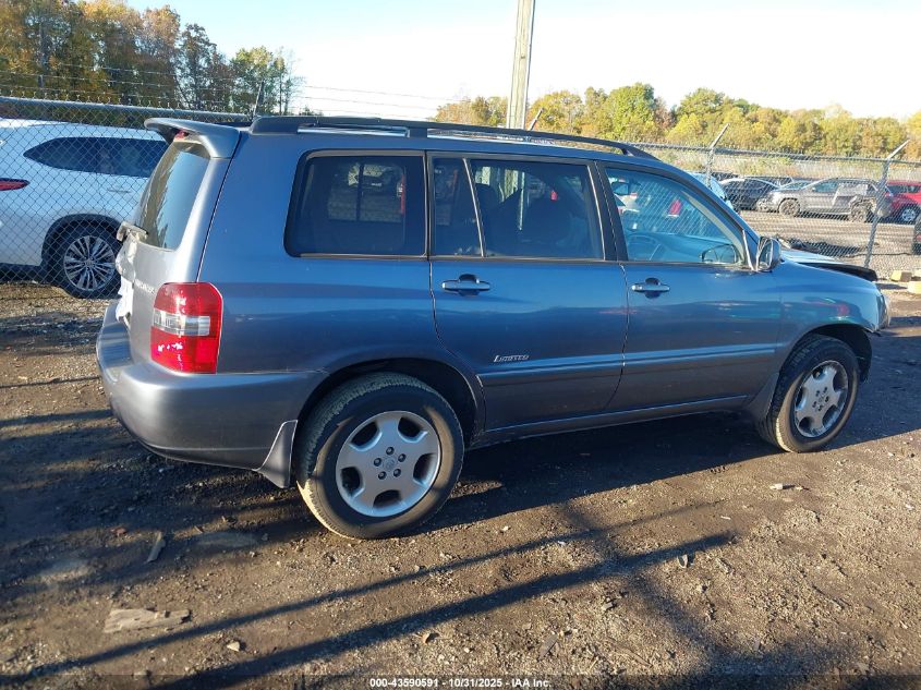 2007 Toyota Highlander Limited V6 VIN: JTEEP21A270227586 Lot: 43590591