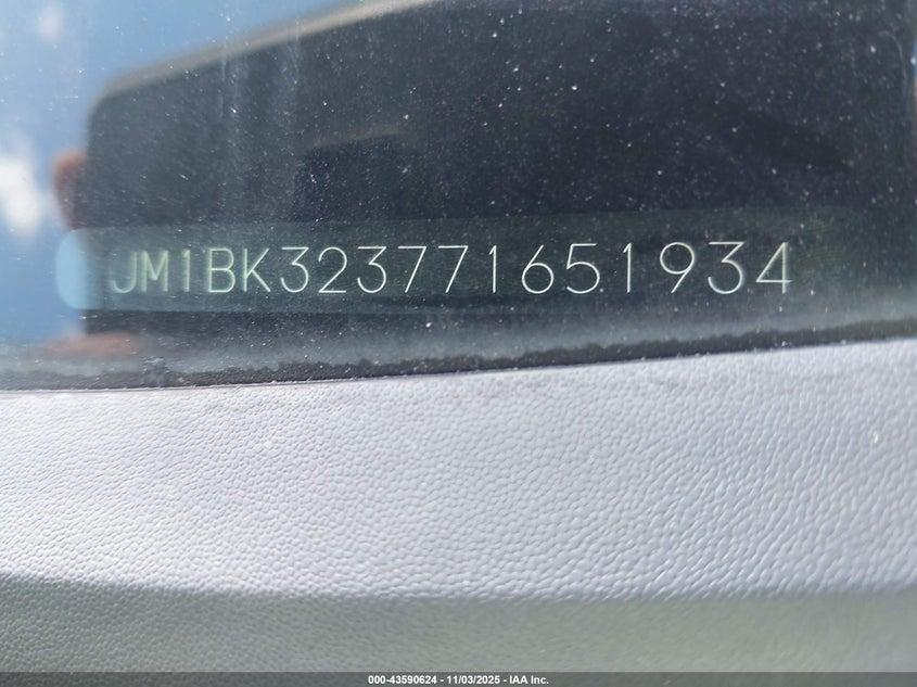 2007 Mazda Mazda3 S Grand Touring VIN: JM1BK323771651934 Lot: 43590624