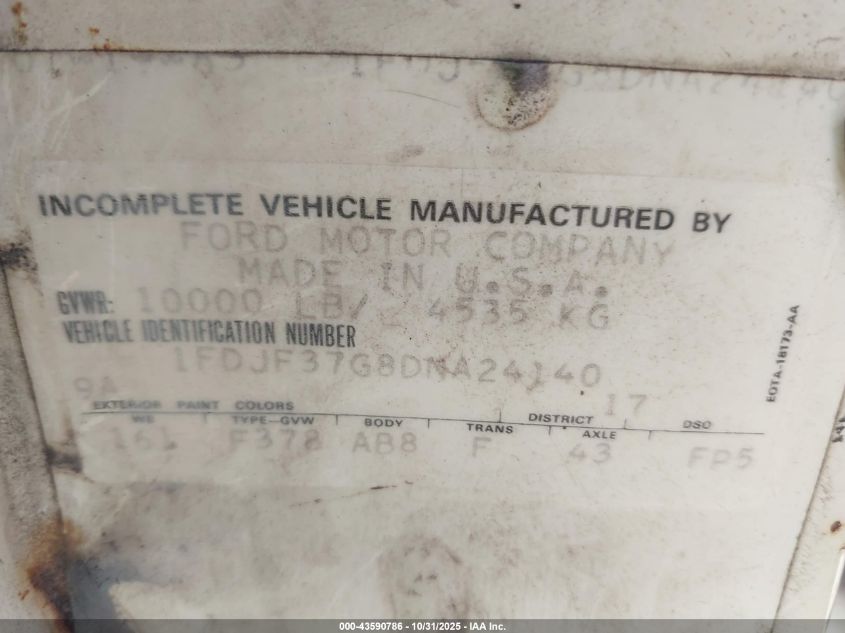 1FDJF37G8DNA24140 1983 FORD F350 photo no. 8