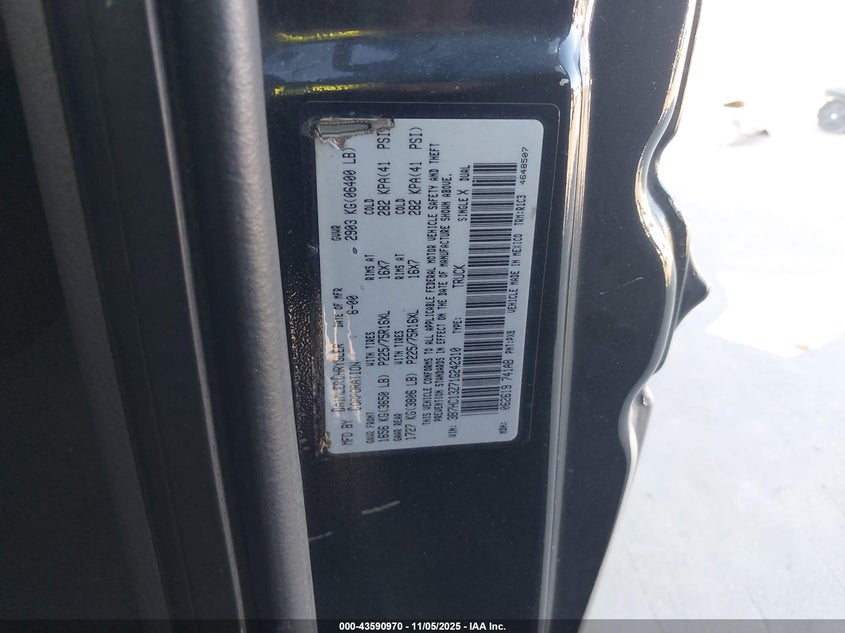 2001 Dodge Ram 1500 St VIN: 3B7HC13Z71G242310 Lot: 43590970