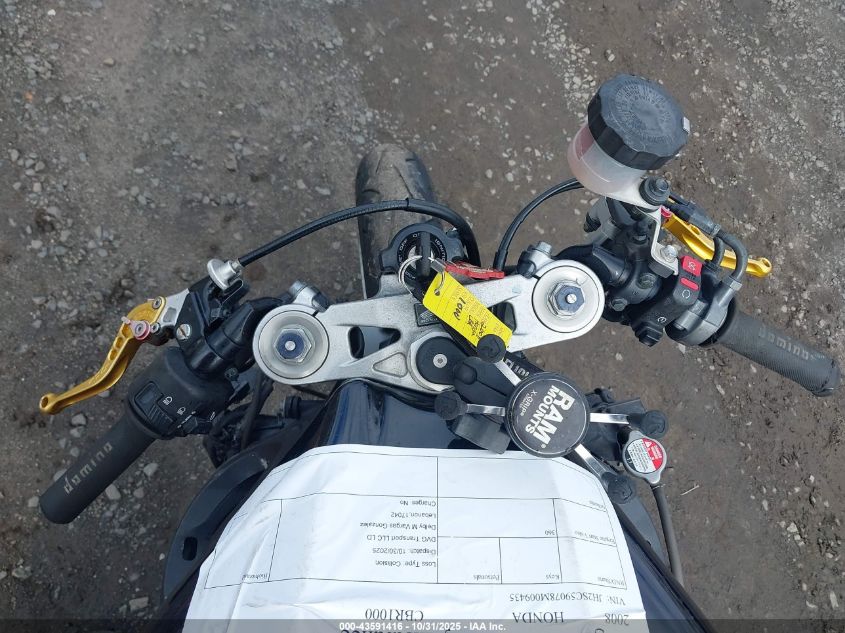 2008 Honda Cbr1000 Rr VIN: JH2SC59078M009435 Lot: 43591416