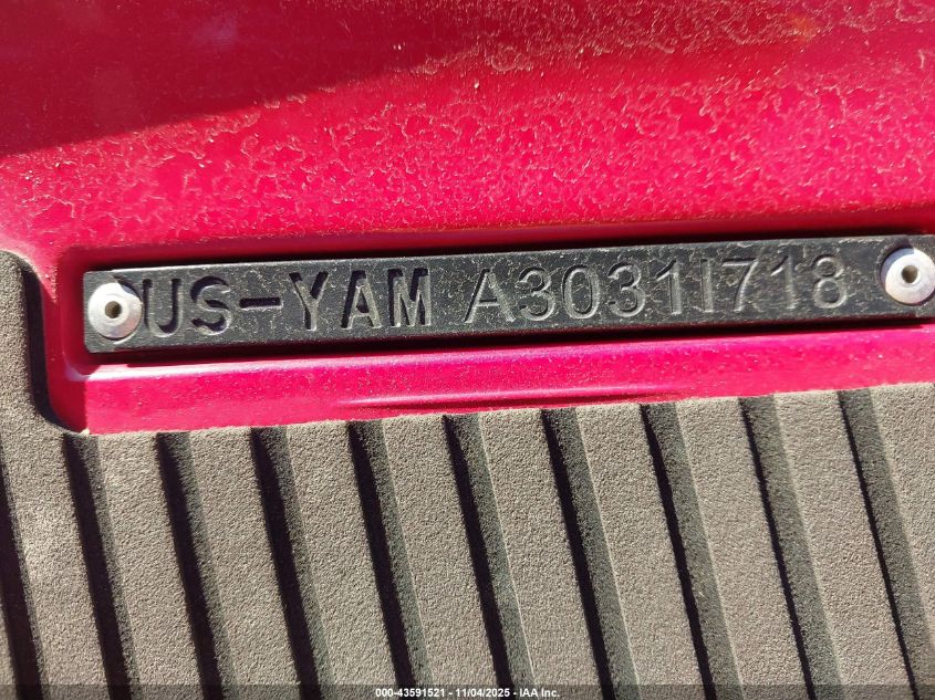2018 Yamaha Jetski VIN: 000000YAMA3031178 Lot: 43591521