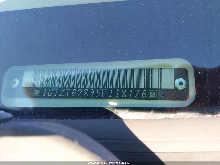 2005 Chevrolet Malibu Maxx Ls VIN: 1G1ZT62895F118176 Lot: 43591716