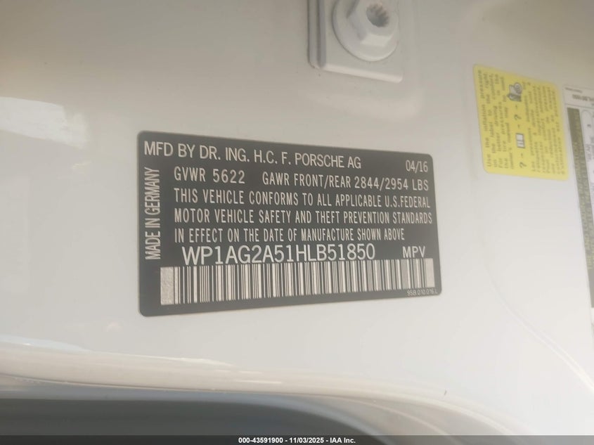 2017 PORSCHE MACAN GTS - WP1AG2A51HLB51850