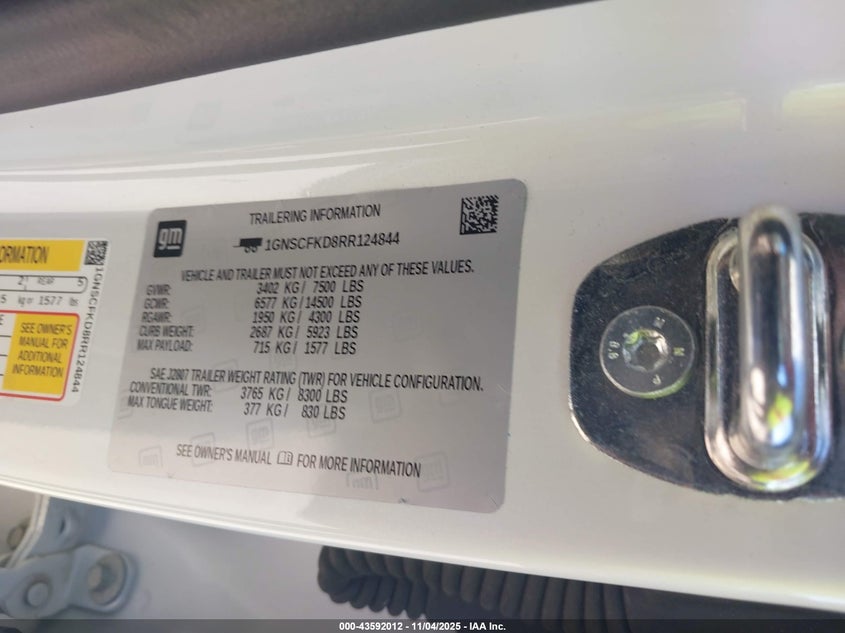 2024 CHEVROLET SUBURBAN 2WD PREMIER - 1GNSCFKD8RR124844