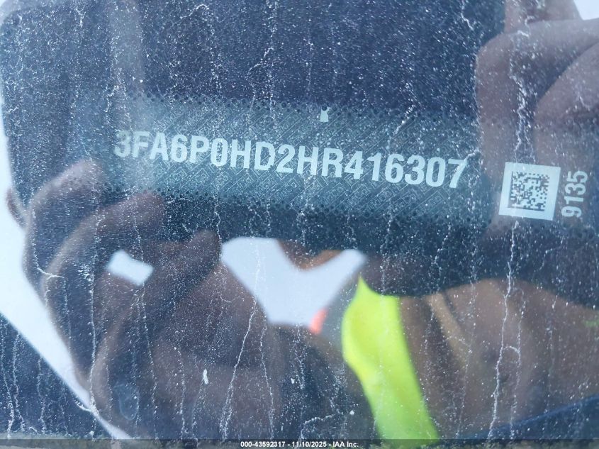 2017 Ford Fusion Se VIN: 3FA6P0HD2HR416307 Lot: 43592317