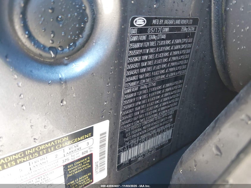 2018 Land Rover Range Rover Velar P380 First Edition/P380 Hse R-Dynamic VIN: SALYM2RV0JA703412 Lot: 43592407