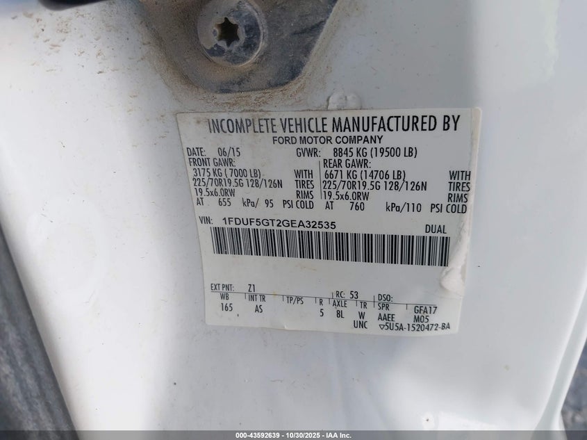 1FDUF5GT2GEA32535 2016 FORD F550 photo no. 8