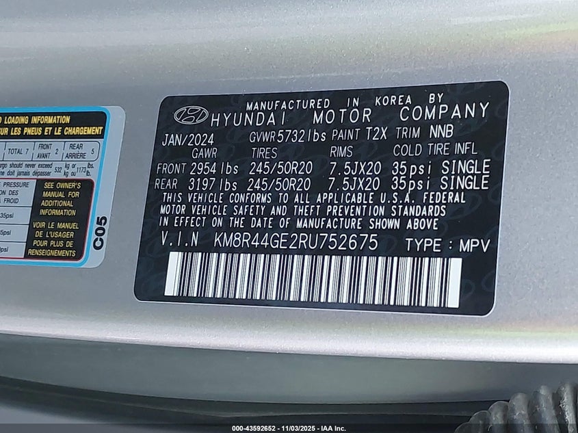 2024 HYUNDAI PALISADE SEL - KM8R44GE2RU752675