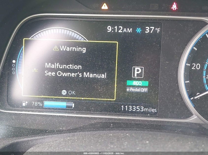 2019 Nissan Leaf Sv Plus VIN: 1N4BZ1CP3KC312334 Lot: 43593003