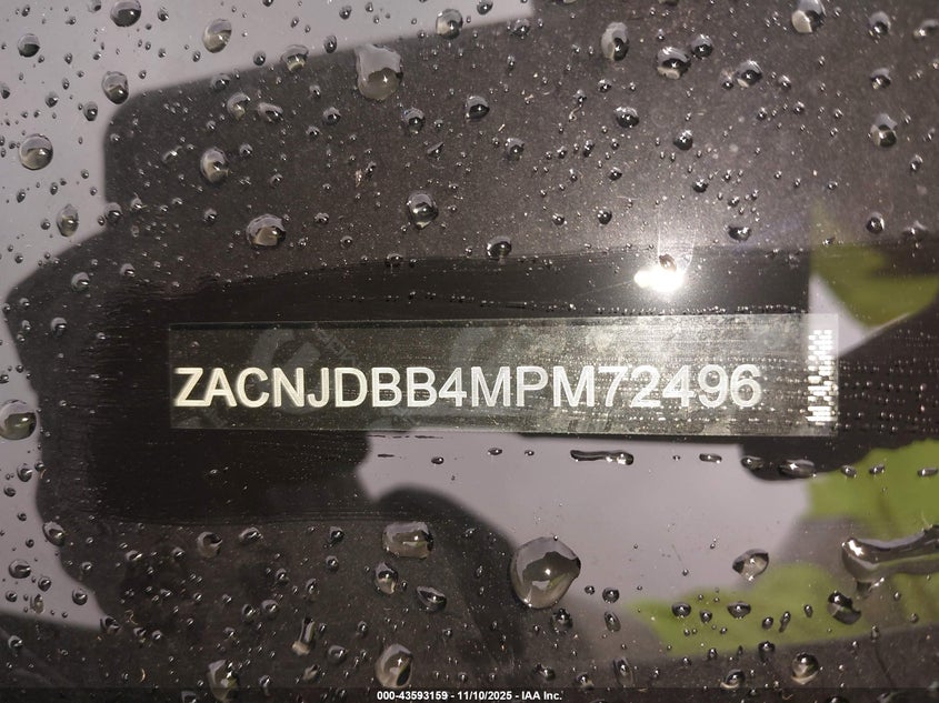 2021 Jeep Renegade Latitude 4X4 VIN: ZACNJDBB4MPM72496 Lot: 43593159