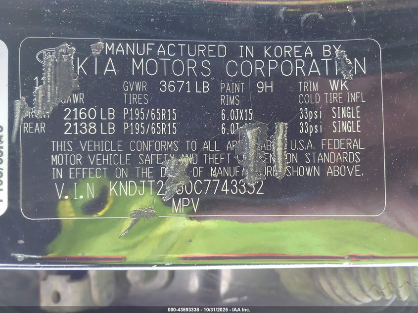 KNDJT2A50C7743352 2012 KIA SOUL photo no. 9